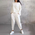 🔥SaLangarm-Top mit Rundhalsausschnitt ＆ Hose 2-teiliges Set
