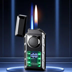 🔥2025 Neue Produktauflistung - Multifunktionales Doppelflammen-Feuerzeug mit farbigen Lichtern