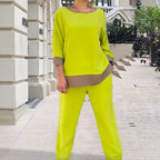 💃Seasonal Specials💃 Elegantes, langärmliges Hosenset mit Rundhalsausschnitt und geradem Bein