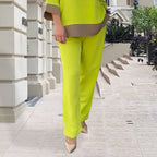 💃Seasonal Specials💃 Elegantes, langärmliges Hosenset mit Rundhalsausschnitt und geradem Bein