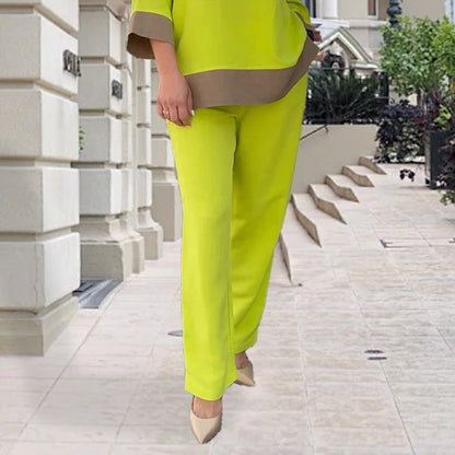 💃Seasonal Specials💃 Elegantes, langärmliges Hosenset mit Rundhalsausschnitt und geradem Bein