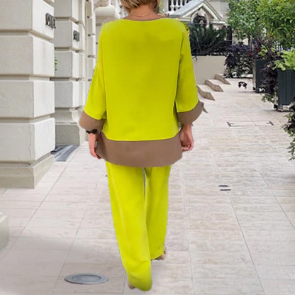 💃Seasonal Specials💃 Elegantes, langärmliges Hosenset mit Rundhalsausschnitt und geradem Bein