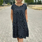 Lässiges Boho-Vintage-Kleid mit Print💃