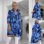 Modisches Hemdkleid mit V-Ausschnitt und Reverskragen