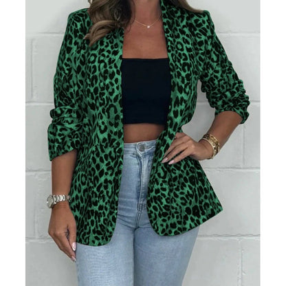 Langärmeliger Blazer mit Leopardenmuster für Damen