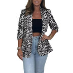 Langärmeliger Blazer mit Leopardenmuster für Damen