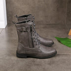 🔥Zeitlich begrenzter Rabatt 50 % OFF – Damenstiefel mit runder Zehenpartie und seitlichem Reißverschluss