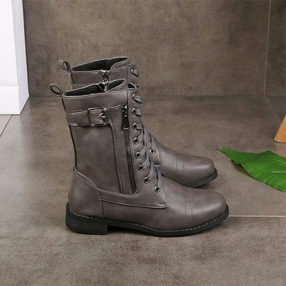 🔥Zeitlich begrenzter Rabatt 50 % OFF – Damenstiefel mit runder Zehenpartie und seitlichem Reißverschluss