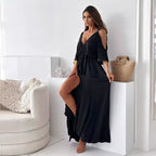 💯Elegantes, sexy Kleid mit V-Ausschnitt und Seitenschlitz für Damen