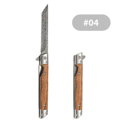 ✨Navaja plegable con mango de madera para trabajo, senderismo y acampada.⛺