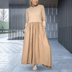 Fließendes Midi-Strickkleid mit langen Ärmeln