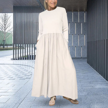 Vestido de punto midi que fluye con mangas largas