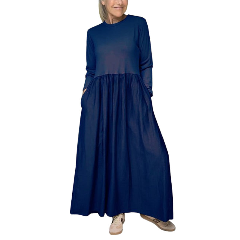 Vestido de punto midi que fluye con mangas largas