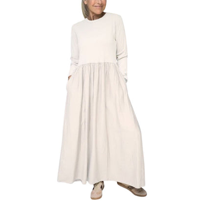 Vestido de punto midi que fluye con mangas largas