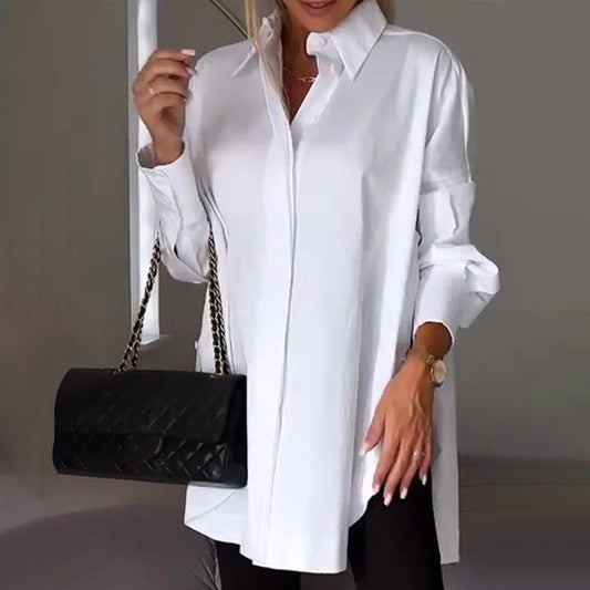 ✨¿Qué me pongo mañana?👚Camisa casual de mujer con abertura lateral