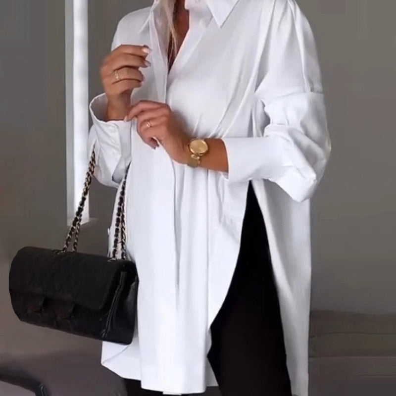 ✨¿Qué me pongo mañana?👚Camisa casual de mujer con abertura lateral