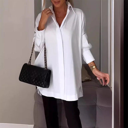 ✨¿Qué me pongo mañana?👚Camisa casual de mujer con abertura lateral