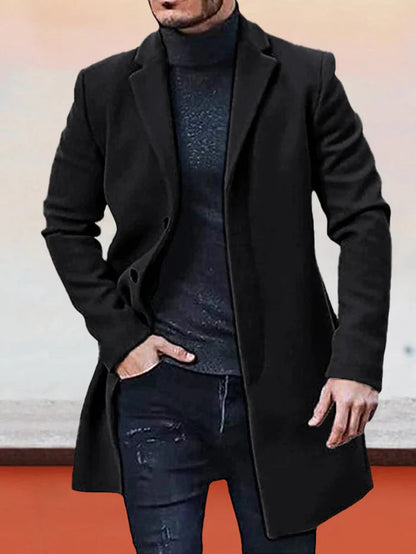 🔥Black-Friday-Mega-Angebot – 50 % Rabatt!🔥Herren einreihige einfarbige Jacke mit Schnalle