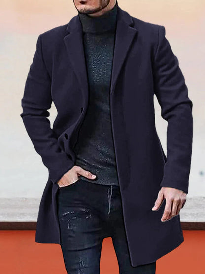 🔥Black-Friday-Mega-Angebot – 50 % Rabatt!🔥Herren einreihige einfarbige Jacke mit Schnalle