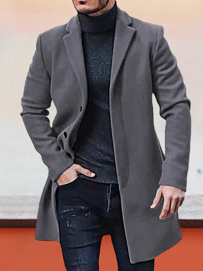 🔥Black-Friday-Mega-Angebot – 50 % Rabatt!🔥Herren einreihige einfarbige Jacke mit Schnalle
