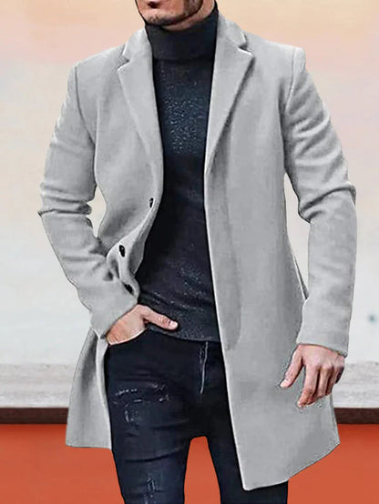 🔥Black-Friday-Mega-Angebot – 50 % Rabatt!🔥Herren einreihige einfarbige Jacke mit Schnalle