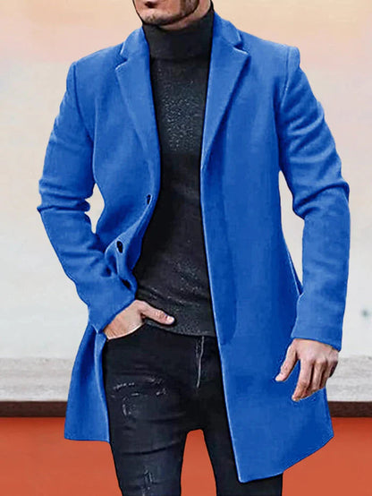 🔥Black-Friday-Mega-Angebot – 50 % Rabatt!🔥Herren einreihige einfarbige Jacke mit Schnalle