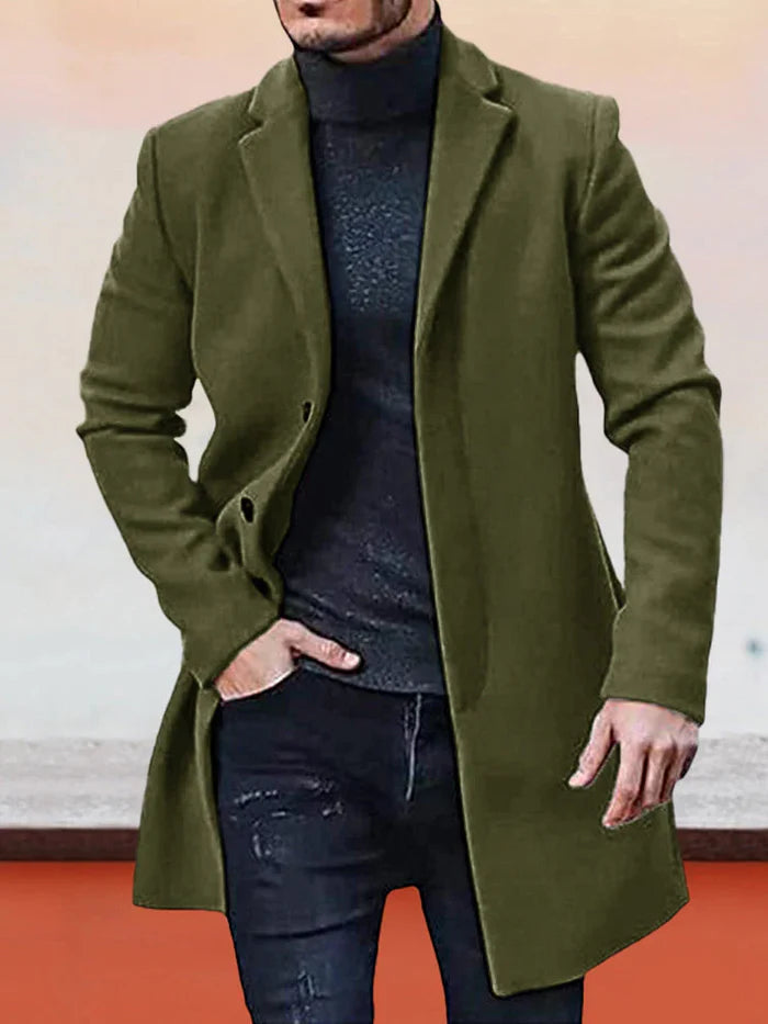 🔥Black-Friday-Mega-Angebot – 50 % Rabatt!🔥Herren einreihige einfarbige Jacke mit Schnalle
