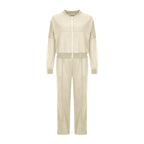 🔥Damen 2-teiliges Set, langärmelige Jacke mit Reißverschluss und Hose mit Kordelzug👗