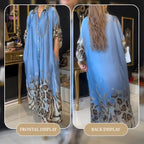 🔥HEISSER VERKAUF 50% - Bedrucktes Maxikleid mit langen Ärmeln und Revers für Damen