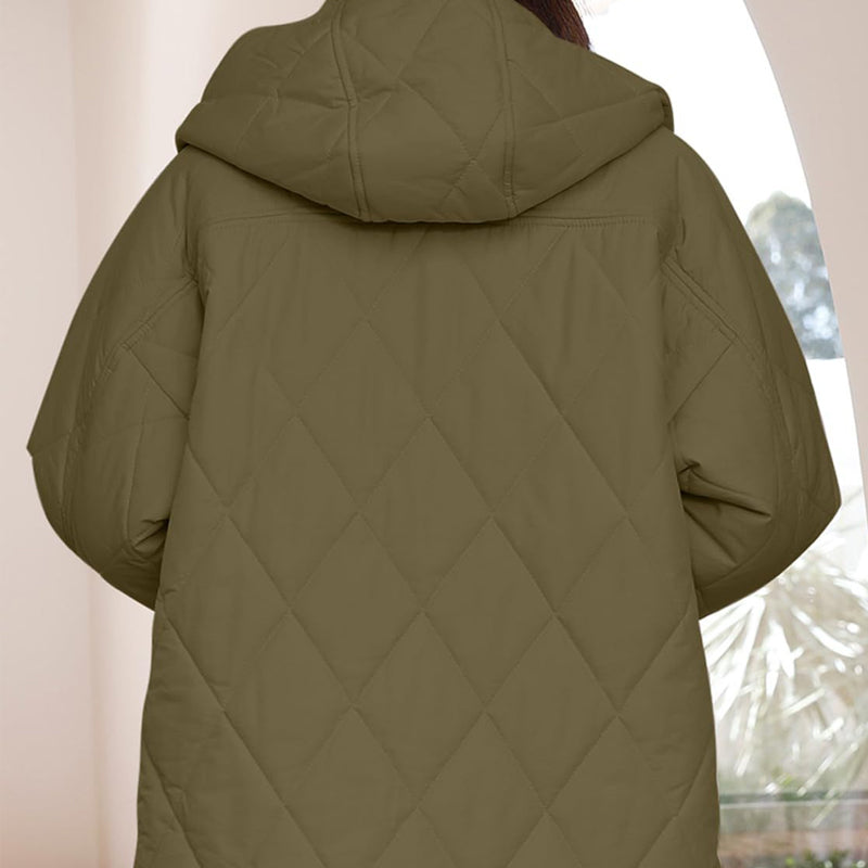 Trendy leichte Steppjacke mit Kapuze für den Winter für Damen