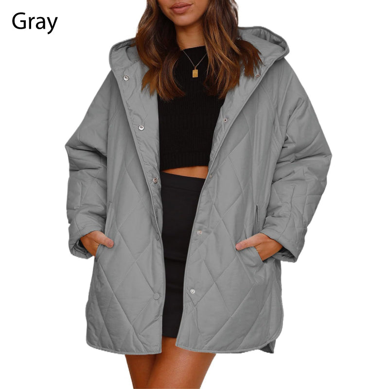 Trendy leichte Steppjacke mit Kapuze für den Winter für Damen