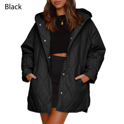 Trendy leichte Steppjacke mit Kapuze für den Winter für Damen