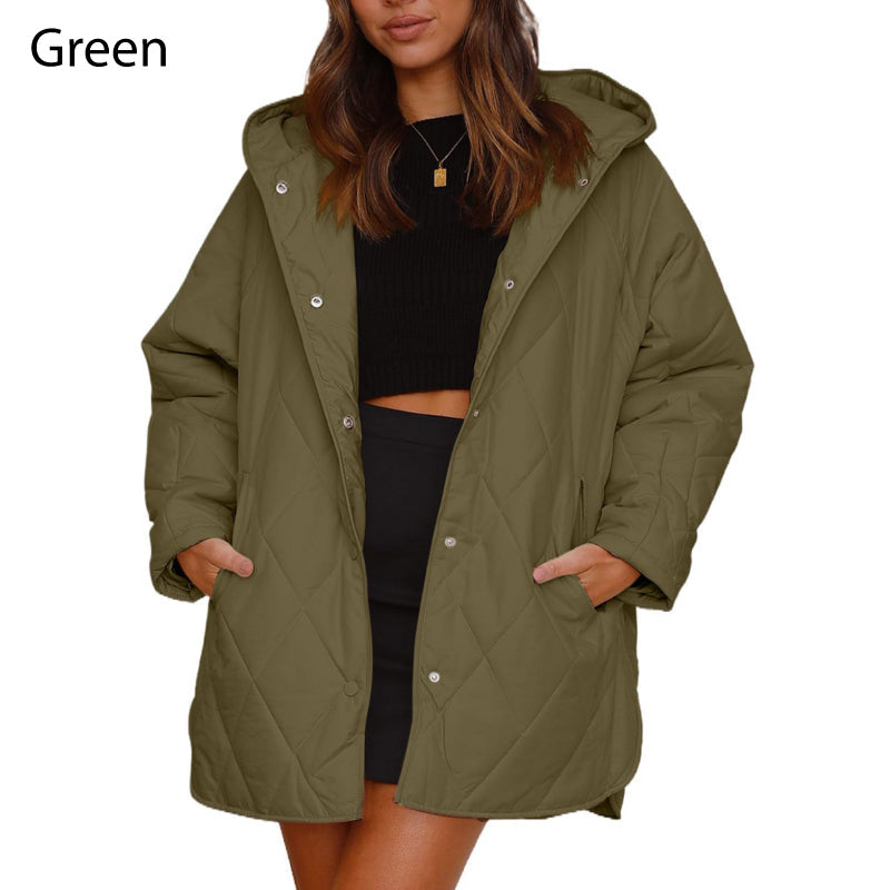 Trendy leichte Steppjacke mit Kapuze für den Winter für Damen