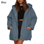 Trendy leichte Steppjacke mit Kapuze für den Winter für Damen