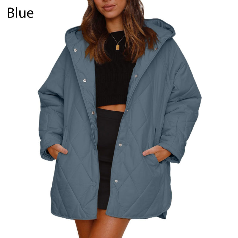 Trendy leichte Steppjacke mit Kapuze für den Winter für Damen