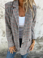 ⏰58% Rabatt🥰Saisonangebot zum Super-Sonderpreis🥰Lässiger karierter Blazer mit Revers