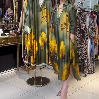 🍁Herbst-Neuankünfte 50% RABATT💃Trendiges, bedrucktes Kleid mit Farbverlauf