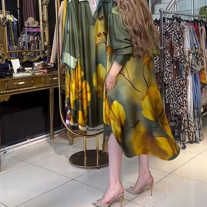 🍁Herbst-Neuankünfte 50% RABATT💃Trendiges, bedrucktes Kleid mit Farbverlauf