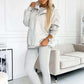 2024 Sportliches Damen Sweatshirt mit Kapuze + Slim Fit Weste + Hose 3er Set
