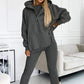 2024 Sportliches Damen Sweatshirt mit Kapuze + Slim Fit Weste + Hose 3er Set