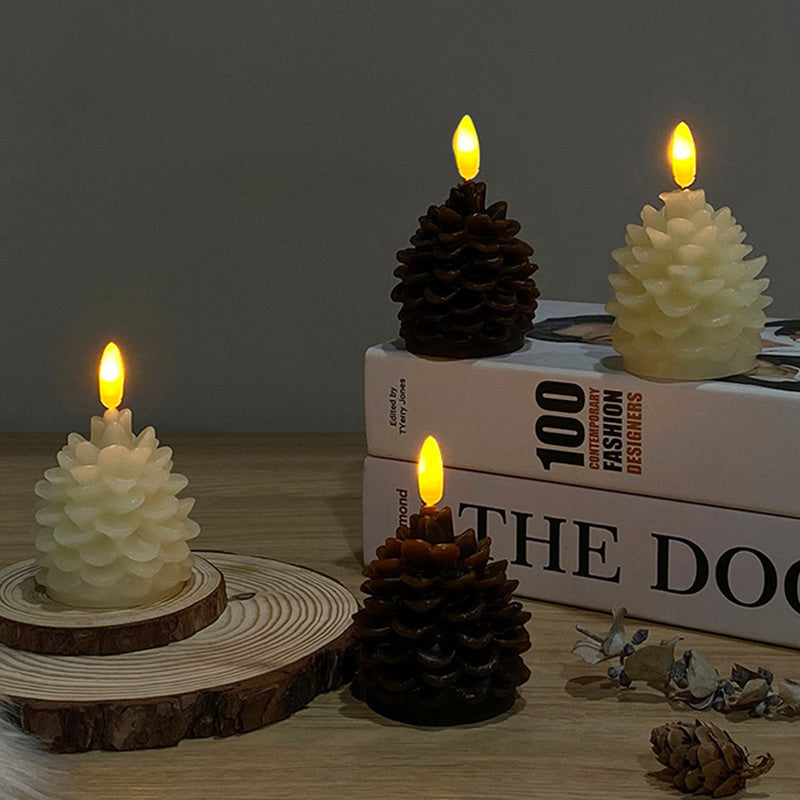 🎉 Flammenlose LED-Tannenzapfenkerzen für stimmungsvolle Deko das ganze Jahr über! 🌲💡