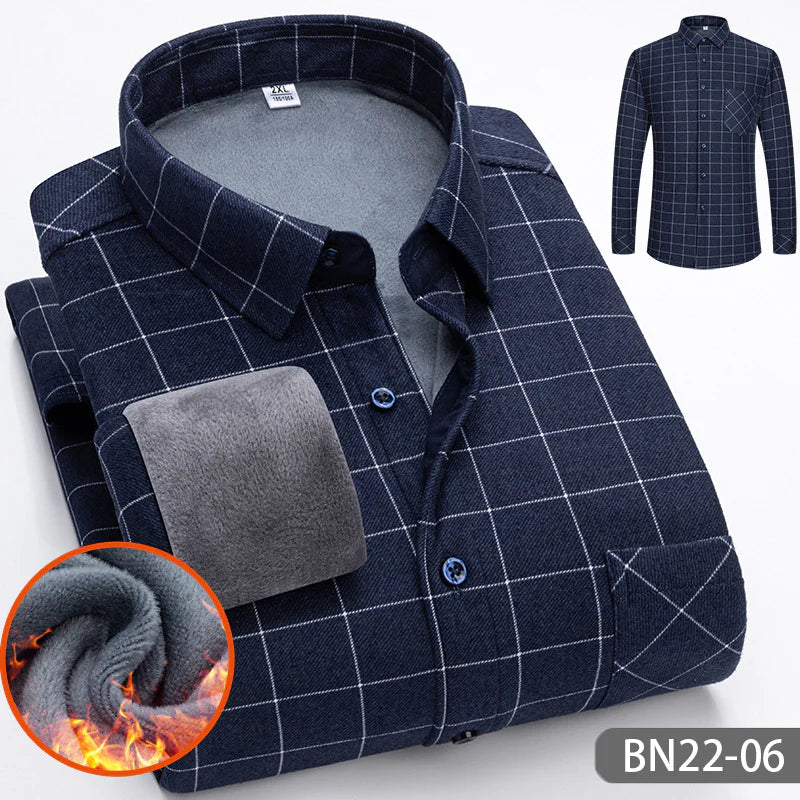 👔🧥Lässiges, dickes, warmes Herren-Hemd aus Fleece für Herbst und Winter【