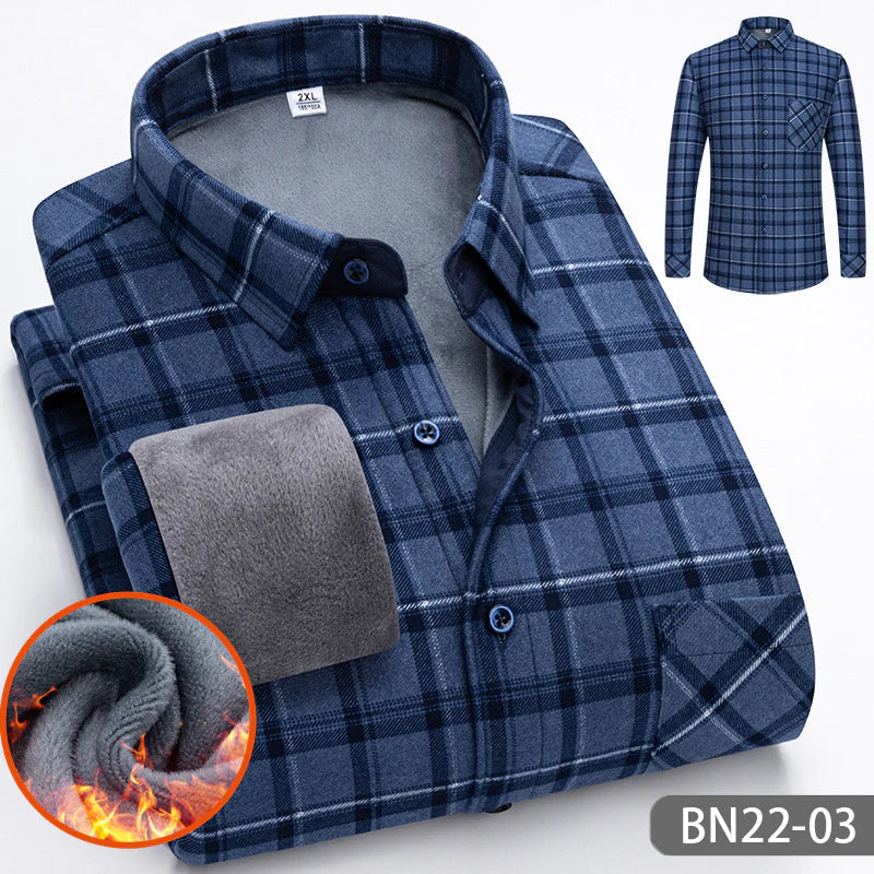 👔🧥Lässiges, dickes, warmes Herren-Hemd aus Fleece für Herbst und Winter【