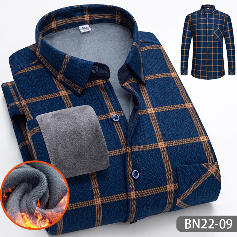 👔🧥Lässiges, dickes, warmes Herren-Hemd aus Fleece für Herbst und Winter【