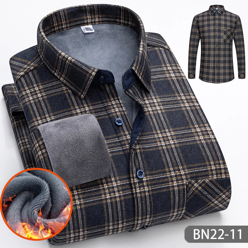 👔🧥Lässiges, dickes, warmes Herren-Hemd aus Fleece für Herbst und Winter【