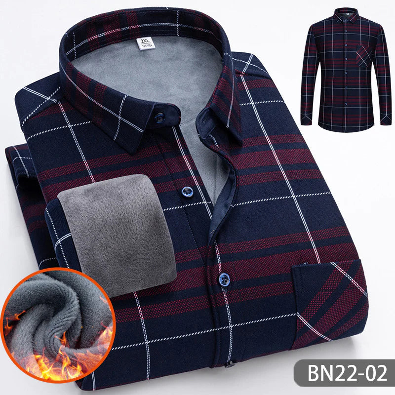 👔🧥Lässiges, dickes, warmes Herren-Hemd aus Fleece für Herbst und Winter【