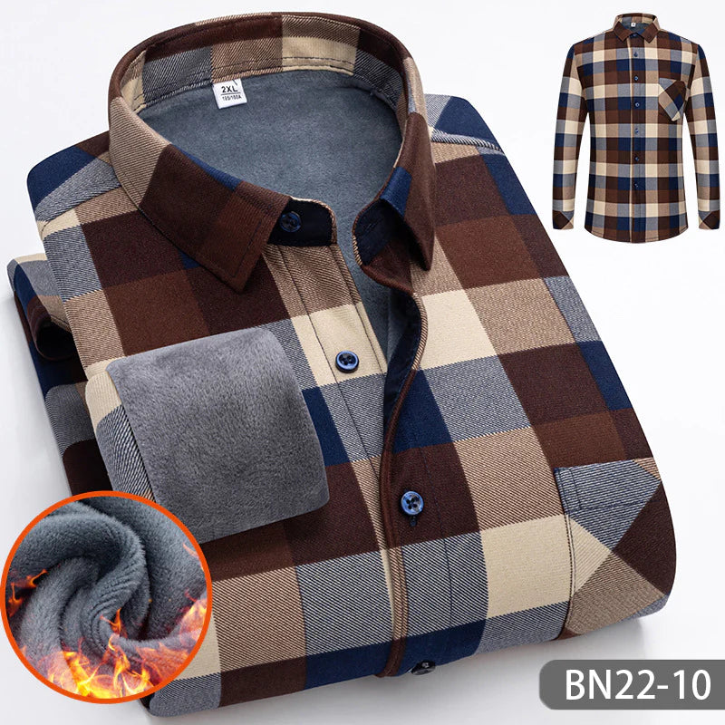 👔🧥Lässiges, dickes, warmes Herren-Hemd aus Fleece für Herbst und Winter【
