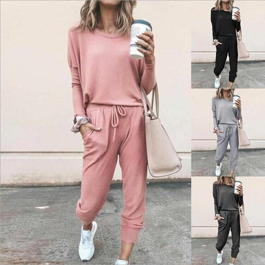 🔥🖤50% OFF 🔥Eleganter zweiteiliger Baumwollanzug für Damen: Oberteil + Hose