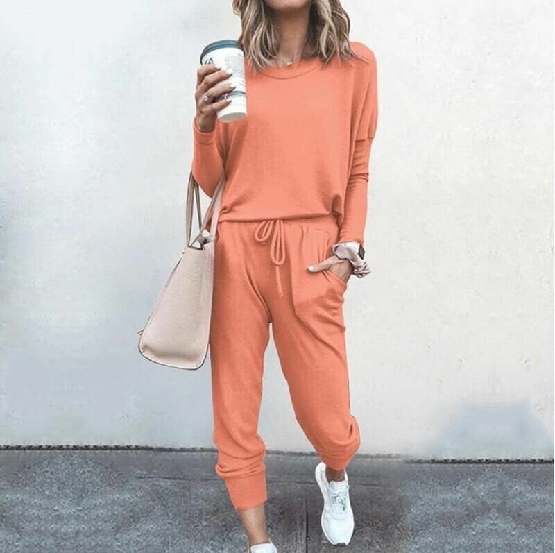 🔥🖤50% OFF 🔥Eleganter zweiteiliger Baumwollanzug für Damen: Oberteil + Hose