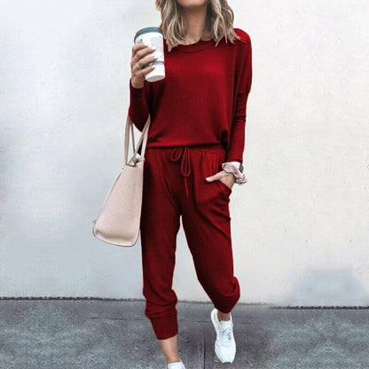 🔥🖤50% OFF 🔥Eleganter zweiteiliger Baumwollanzug für Damen: Oberteil + Hose